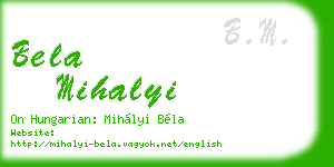 bela mihalyi business card