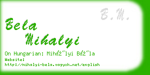 bela mihalyi business card